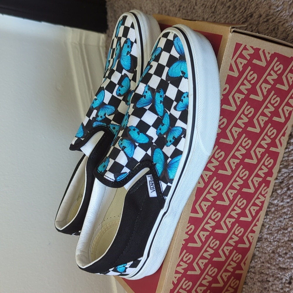 Vans Checkerboard butterfly Classic Slip on